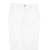 GLOBETROTTER Womens White Regular Fit Straight Denim Woven Cotton Blend Jeans