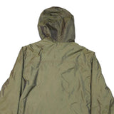 Mens Green & Orange Plain Nylon Hooded Zip Jacket L Casual Lightweight Outerwear