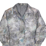 Womens Grey Abstract Print Zip Jacket L Polyester Blend Casual Lightweight