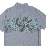 VANS Mens Blue Floral Print Short Sleeve Shirt L Casual Cotton Blend Summer