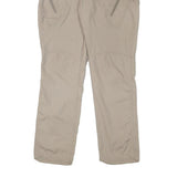 Beige Mens Regular Fit Casual Trousers W32 L30 Polyester Blend Zip Pockets