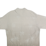 CAMPIA MODA Mens Beige Rayon Shirt XL Palm Tree Design Casual Summer Button