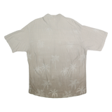 CAMPIA MODA Mens Beige Rayon Shirt XL Palm Tree Design Casual Summer Button