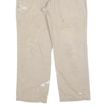 CARHARTT Mens Cotton Blend Beige Relaxed Straight Trousers W34 L30 Workwear