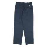 DICKIES Mens Cotton Blend Navy Regular Straight Trousers W32 L32 Workwear Zip