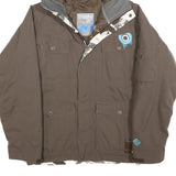 SALOMON Mens Brown Jacket M Polyester Plain Zip Hooded Functional Outdoor Style