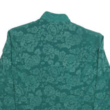 LESLIE FAY Womens Green Printed Top Long Sleeve V-Neck L Elegant Buttoned