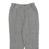 Womens Regular Fit Houndstooth Black & White Trousers W25 L22 Zip Pockets