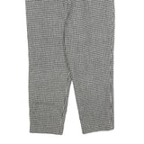 Womens Regular Fit Houndstooth Black & White Trousers W25 L22 Zip Pockets