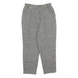 Womens Regular Fit Houndstooth Black & White Trousers W25 L22 Zip Pockets