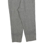 Womens Regular Fit Houndstooth Black & White Trousers W25 L22 Zip Pockets