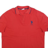 U.S. POLO ASSN Mens Red Short Sleeve Polo Shirt 2XL Cotton Blend Classic Fit