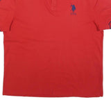 U.S. POLO ASSN Mens Red Short Sleeve Polo Shirt 2XL Cotton Blend Classic Fit