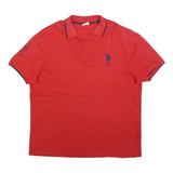 U.S. POLO ASSN Mens Red Short Sleeve Polo Shirt 2XL Cotton Blend Classic Fit