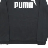 PUMA Boys Black Cotton Blend Crew Neck Sweatshirt 15-16Y Logo Print Casual