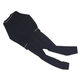 LAUREN RALPH LAUREN Womens Navy Blue Playsuit V-Neck Long Sleeve Zip M