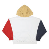 KARL KANI Womens White Beige & Red Colourblock Pullover Hoodie S Signature Logo