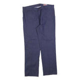 VALTODEX Mens Cotton Blend Blue Regular Fit Straight Trousers W40 L32 Casual