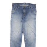 CARHARTT Mens Relaxed Fit Blue Denim Jeans W36 L34 Casual Workwear Zip Closure