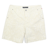 LEE Womens Cream Paisley Casual Shorts S W28 Stylish Patterned Cotton