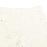 LEE Womens Cream Paisley Casual Shorts S W28 Stylish Patterned Cotton
