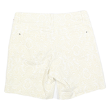 LEE Womens Cream Paisley Casual Shorts S W28 Stylish Patterned Cotton