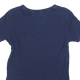 LEVI'S Womens Blue Basic Top Short Sleeve V-Neck S Cotton Blend Casual
