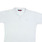 KAPPA Mens White Polo Shirt Short Sleeve Plain L Cotton Blend Casual Sportswear