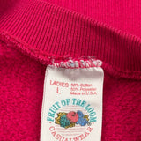 Made In USA 90S Blank Fruit Of The Loom Sweatshirt - Large Red Cotton Blend