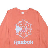 REEBOK Womens Coral Sweatshirt M Crew Neck Cotton Blend Logo Print