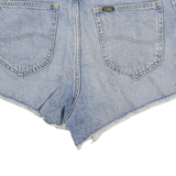 LEE Womens Shorts Blue Denim Casual M W28 Frayed Hem Classic Fit