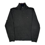Tommy Hilfiger 1/4 Zip - Large Gray Cotton Blend