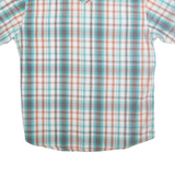 LEVI'S Mens Blue & Brown Checked Shirt 2XL Cotton Blend Standard Fit Casual