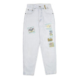 CENTER Womens Jeans Classic Cotton Light W24 L28 Patchwork Casual Denim