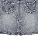 SUBLEVEL Womens Blue Denim Mini Cotton Blend Skirt XL Casual Fitted Style