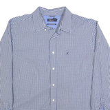 NAUTICA Mens Blue & White Check Shirt XL Wrinkle Resistant Casual Classic Fit