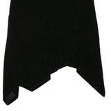 LAURA ASHLEY Womens Black Cotton Blend Asymmetric Midi Skirt UK 14 Stylish Soft