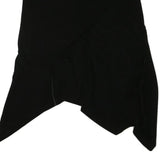 LAURA ASHLEY Womens Black Cotton Blend Asymmetric Midi Skirt UK 14 Stylish Soft