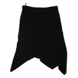 LAURA ASHLEY Womens Black Cotton Blend Asymmetric Midi Skirt UK 14 Stylish Soft