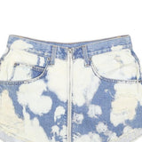 CARMAR Womens Blue & White Tie Dye Denim Mini Skirt Cotton Blend Zip M