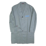 SPILAG Mens Grey Cotton Jacket M Button Workwear Plain Classic Fit Functional
