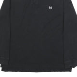 CHAPS Mens Black Long Sleeve Cotton Blend Polo Shirt XL Classic Fit Embroidered
