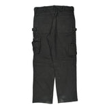 Unbranded Double Knee Cargo Trousers - 36W 32L Black Cotton