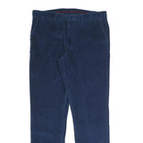 J.CREW Mens Cotton Blend Navy Slim Straight Trousers W35 L32 Casual Classic