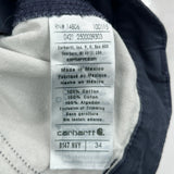Carhartt Double Knee Carpenter Shorts - 34W 11L Navy Cotton