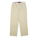 TOMMY HILFIGER Mens Cotton Blend Beige Regular Fit Straight Leg Trousers W30 L27