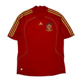 Spain National Team Adidas 2007-09 Home Football Shirt - Large Red Polyester