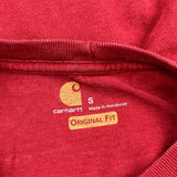 Carhartt Long Sleeve T-Shirt - Small Red Cotton