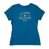 Las Vegas Harley Davidson Graphic T-Shirt - Large Blue Cotton