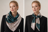 Anyyou Fashion Premium Satin Square Scarf – Green Silk-Feel Neckwrap for Women